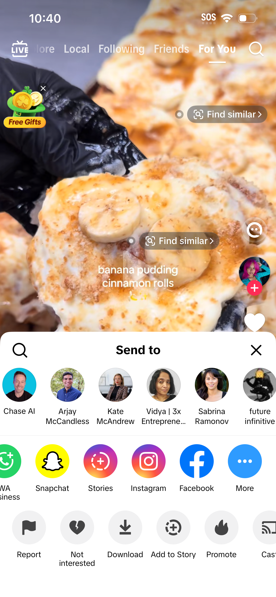 TikTok native send-to sheet