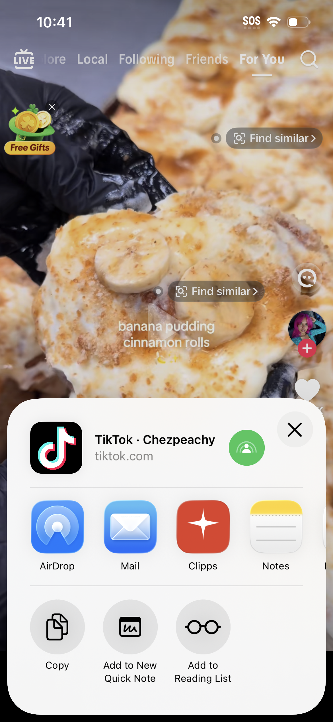 iOS share sheet with Clipps