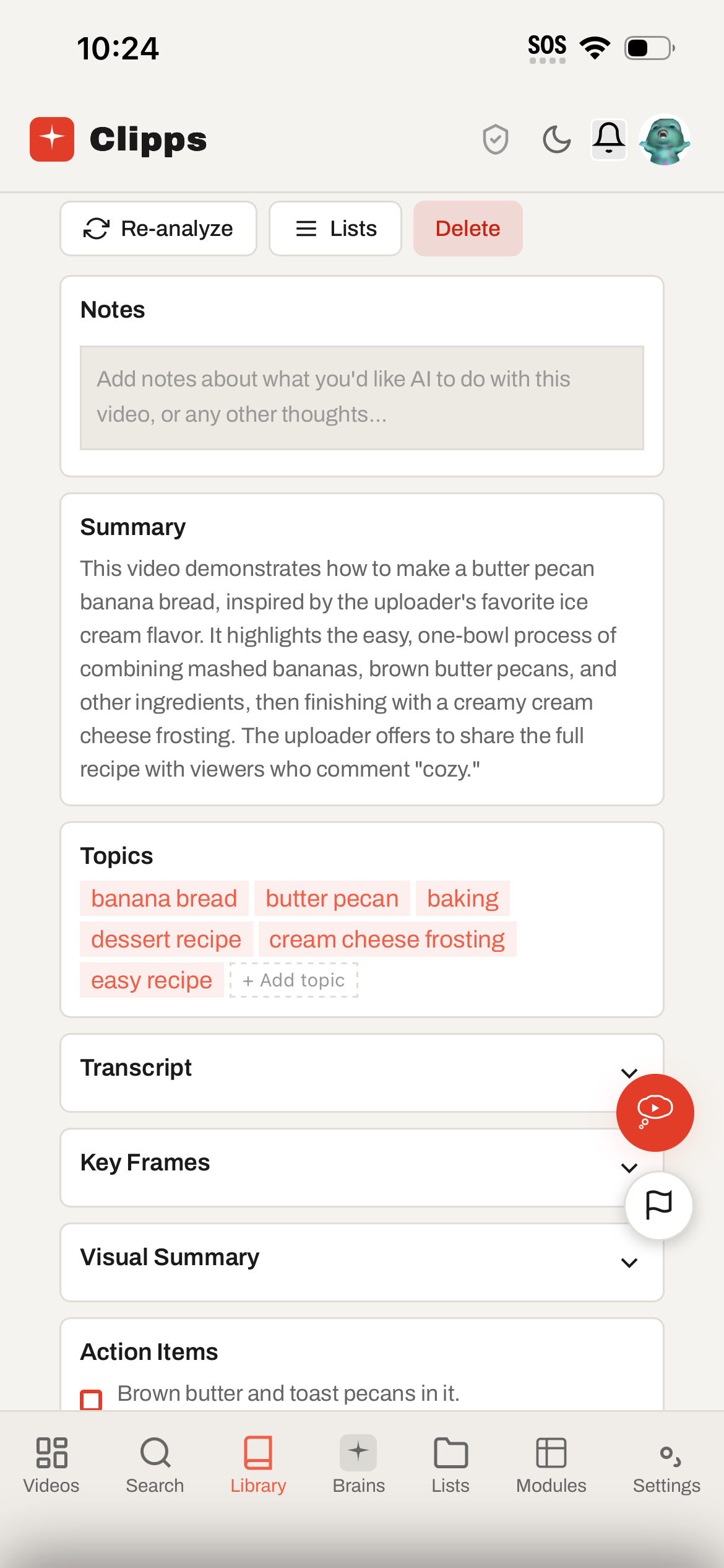 Butter Pecan Banana Bread recipe detail
