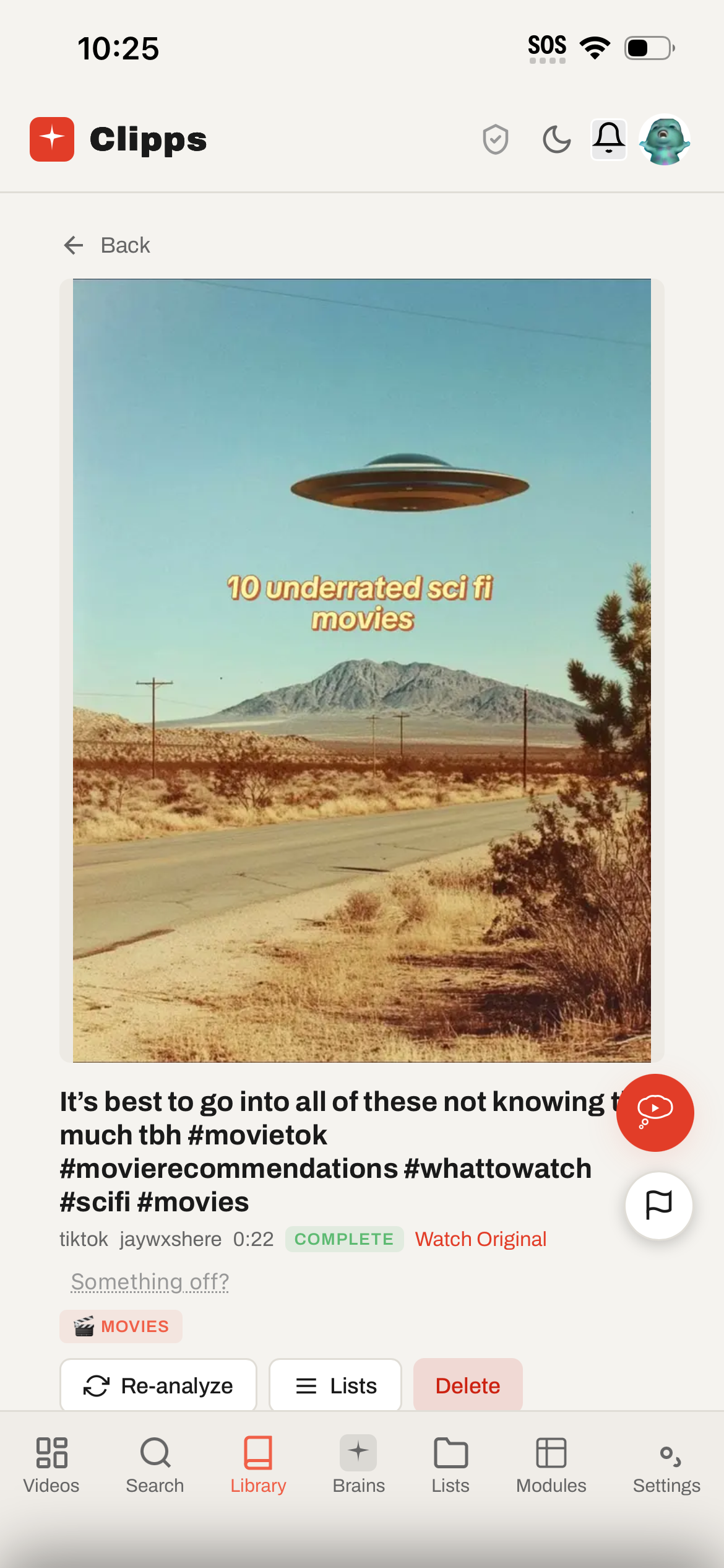 TikTok 10 underrated sci-fi list video