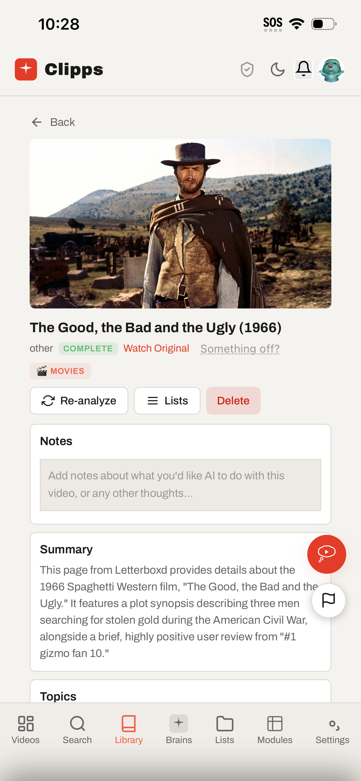 The Good the Bad and the Ugly detail view